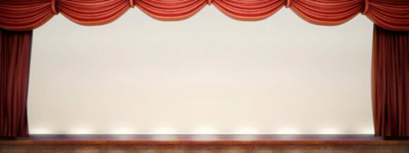 red stage curtain closing